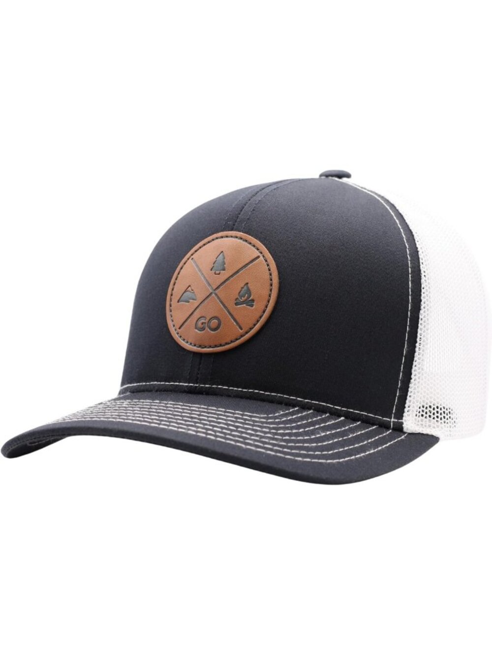 Unisex Mid Profile Trucker Hat - Breathable Mesh Back, Adjustable Snap, GO